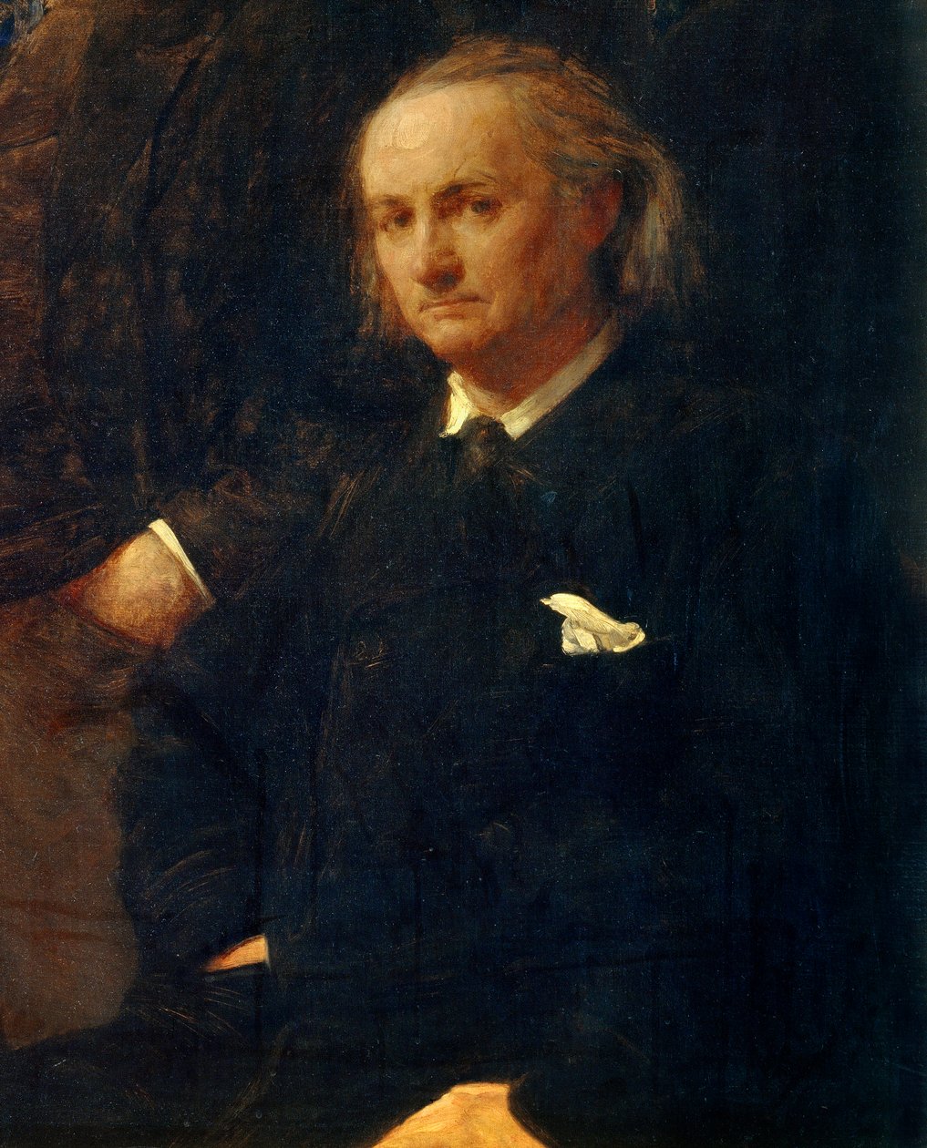 Portrét Charlese Baudelaira - detail: “” Pocta Eugenu Delacroixovi”” Obraz Henri Fantin Latour (Fantin-Latour od Ignace Henri Jean Fantin-Latour