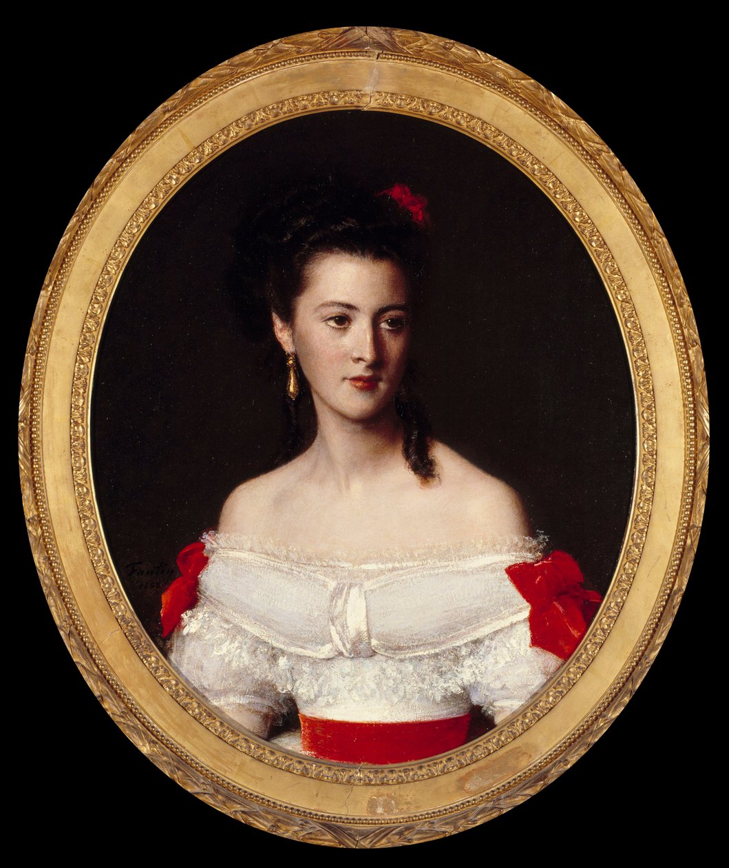 Portrét Marguerite de Biron. Obraz Henri Fantin Latour (Fantin-Latour od Ignace Henri Jean Fantin Latour