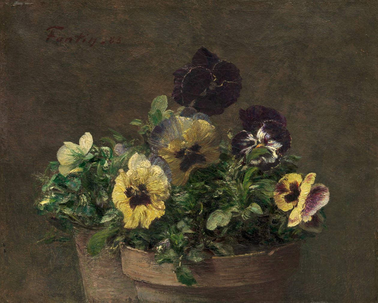 Macešky v květináči, 1883. od Ignace Henri Jean Fantin Latour