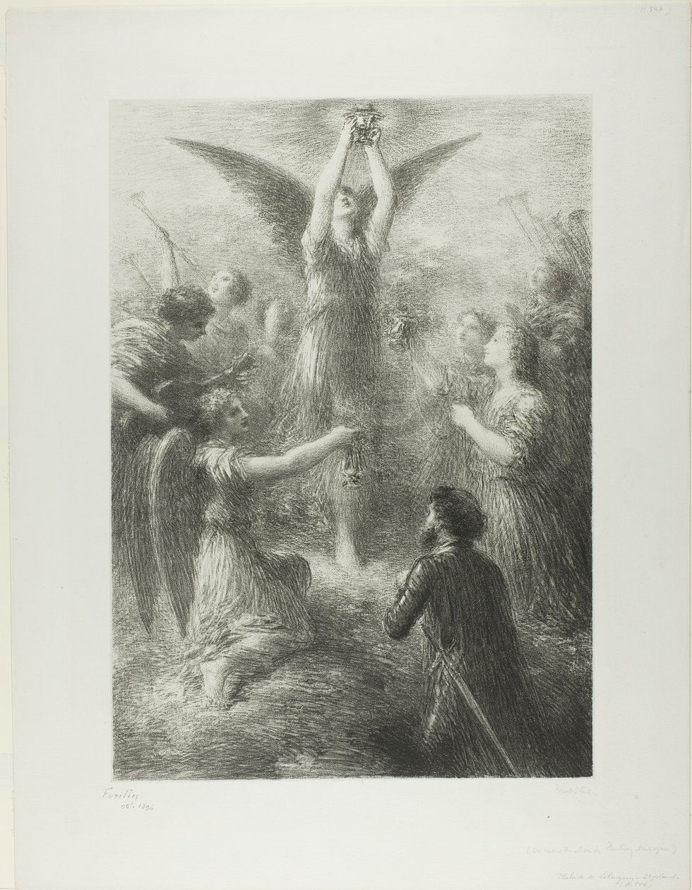 Předehra k Lohengrinovi, druhá deska od Ignace Henri Jean Fantin Latour