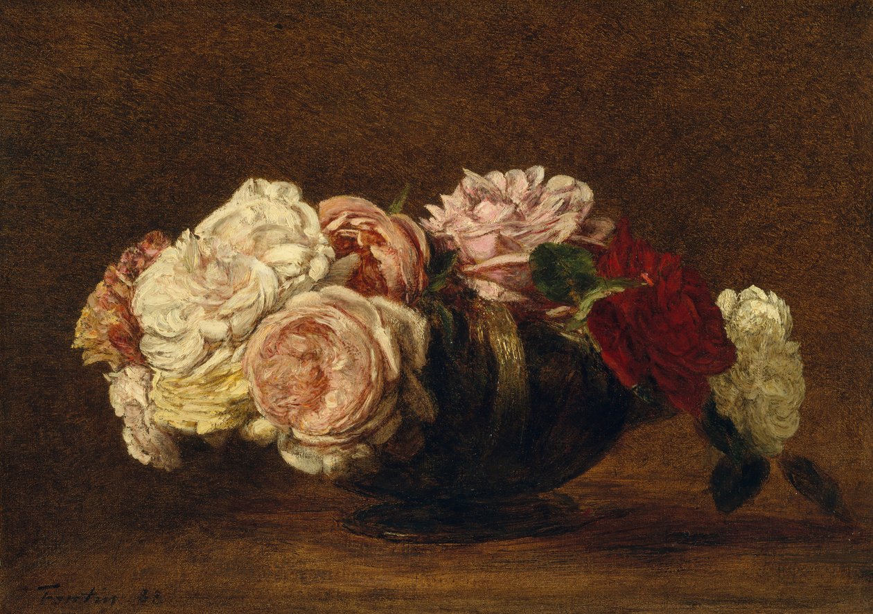 Růže v misce, 1883. od Ignace Henri Jean Fantin Latour