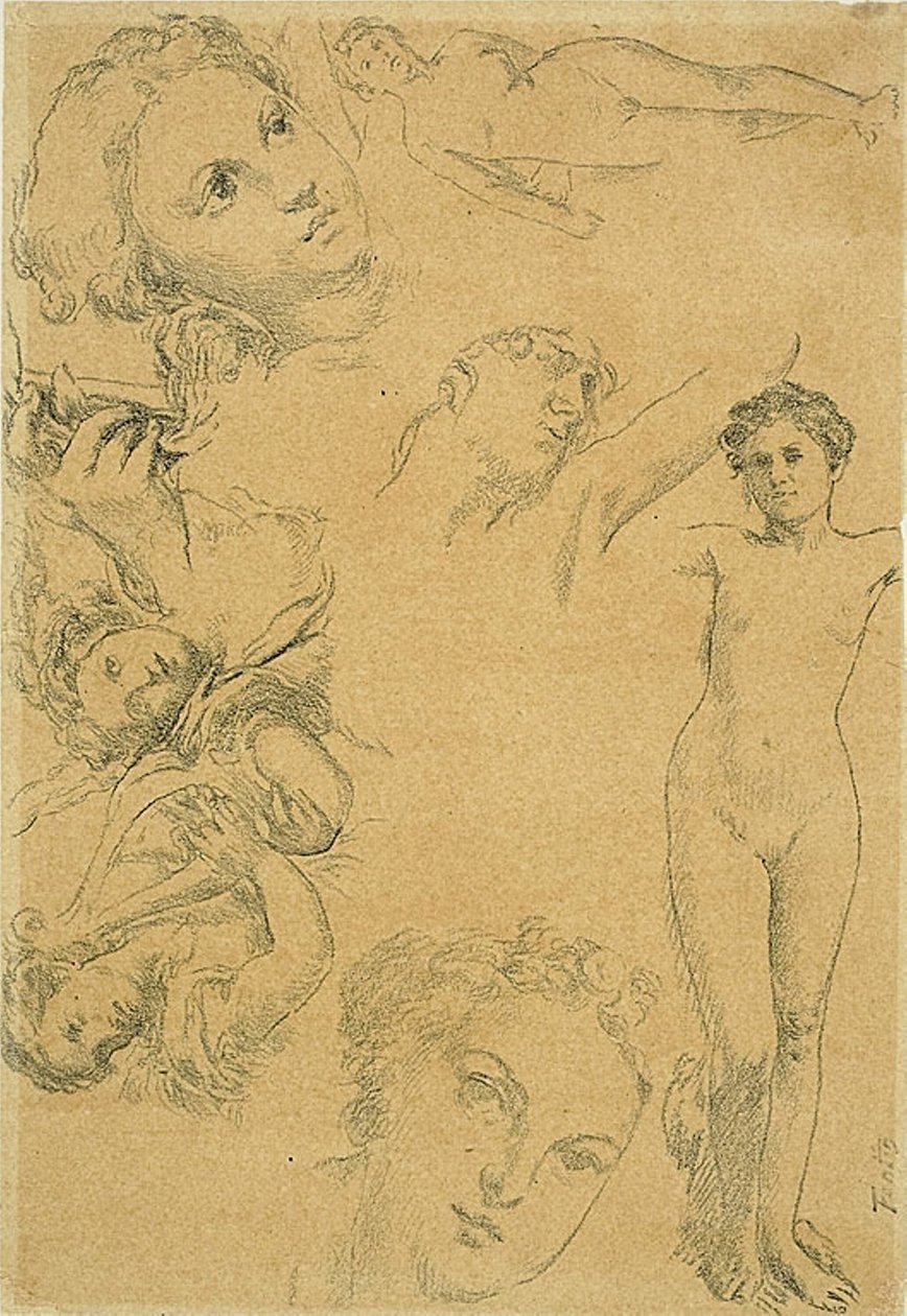 Studijní list (replika) od Ignace Henri Jean Fantin Latour