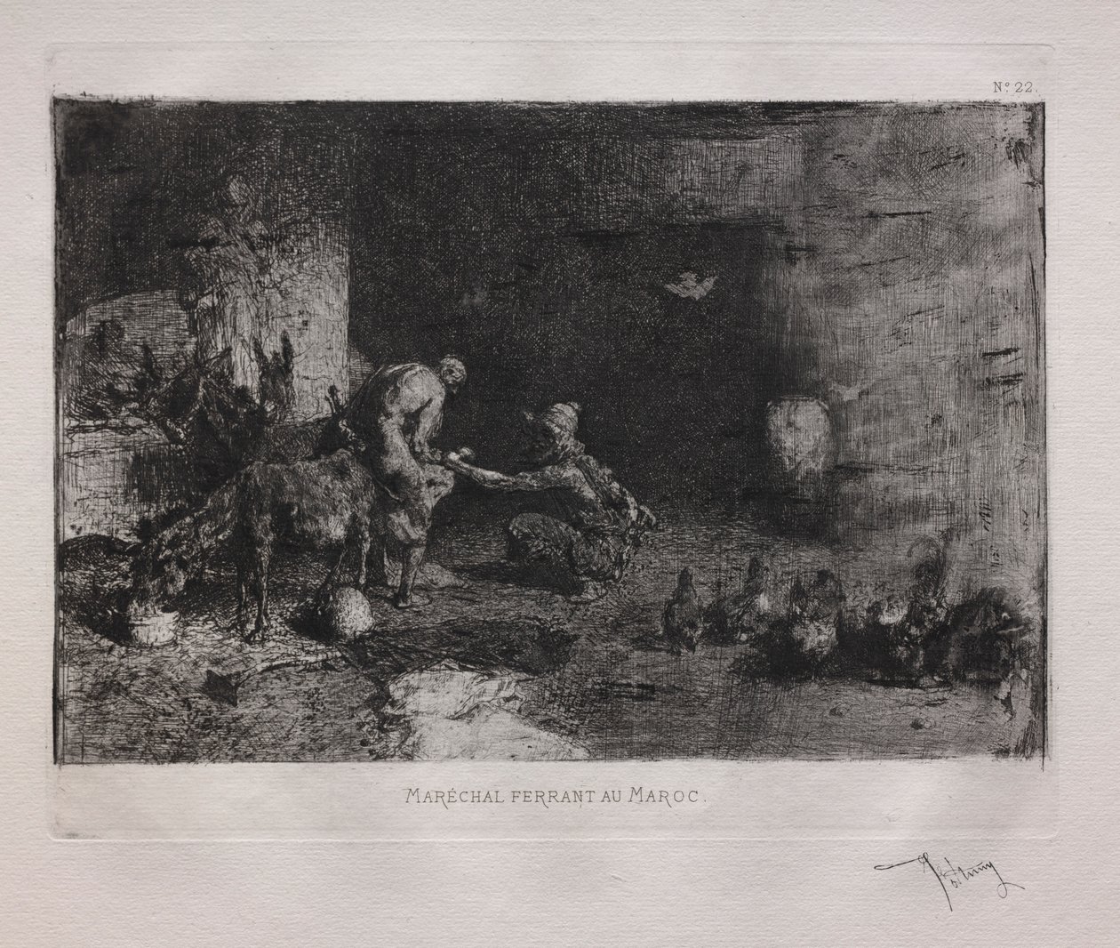 Obouvání mezka v Maroku od Ignace Henri Jean Fantin Latour