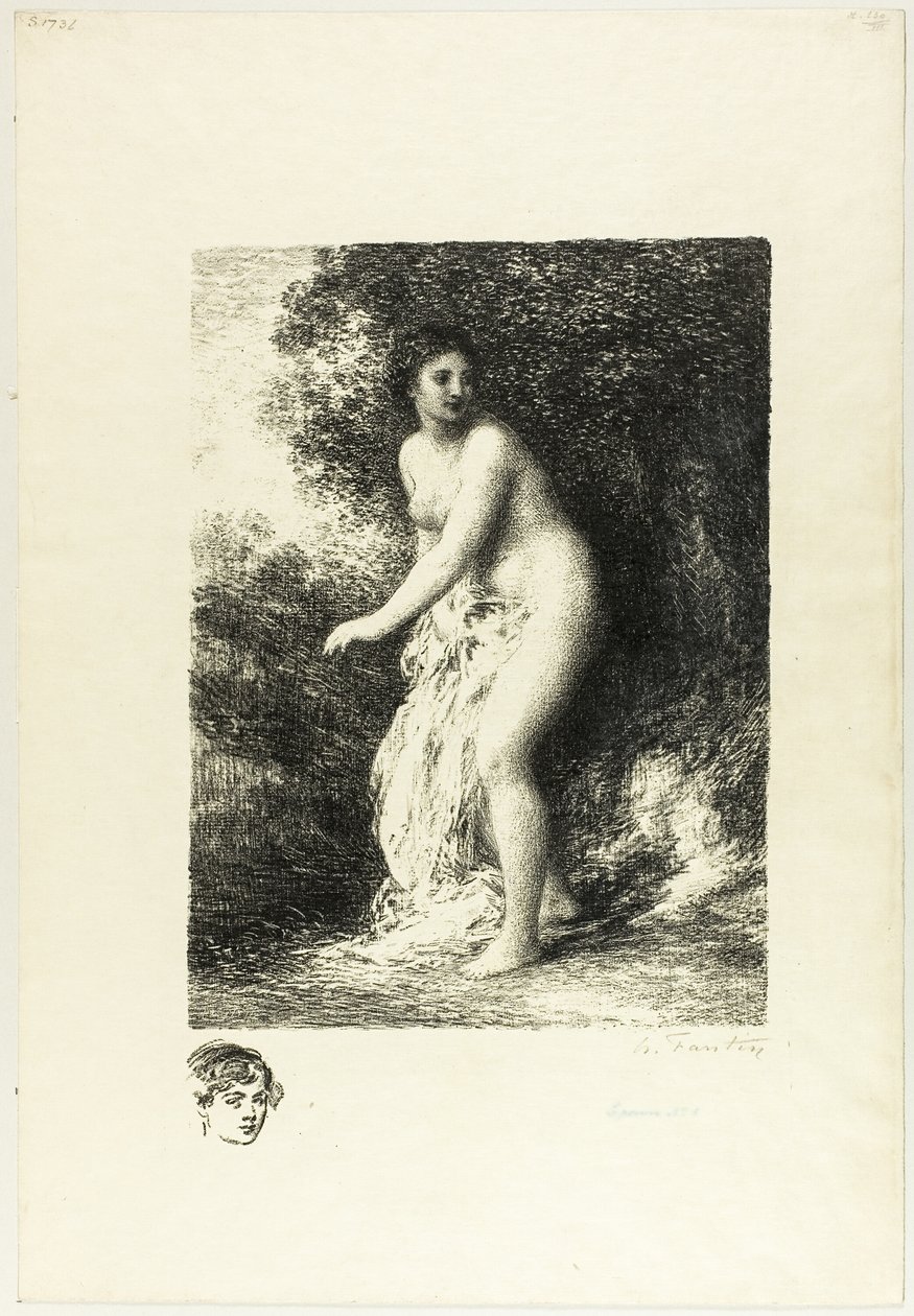 Stojící koupající, druhý talíř od Ignace Henri Jean Fantin Latour