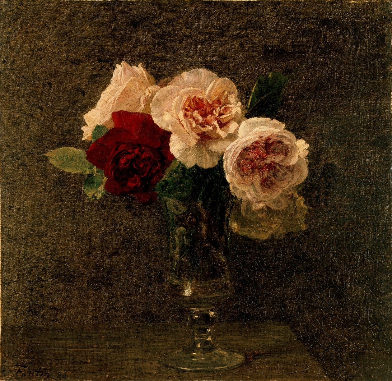 Zátiší: růžové a červené růže, 1886 od Ignace Henri Jean Fantin Latour