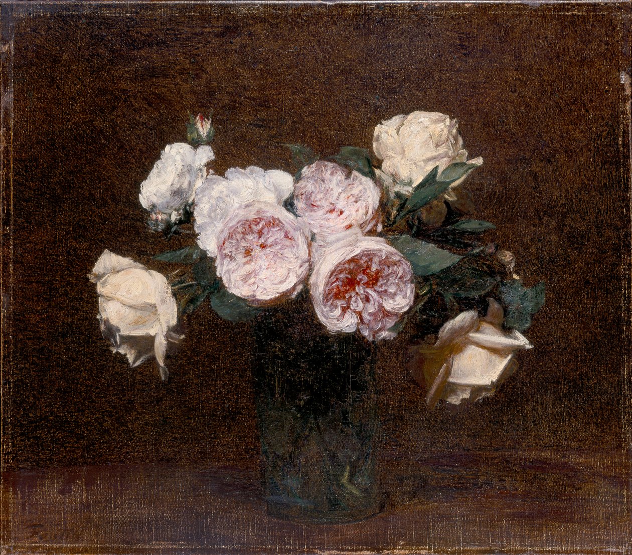 Zátiší: růžové, bílé a žluté růže, 1894 od Ignace Henri Jean Fantin Latour