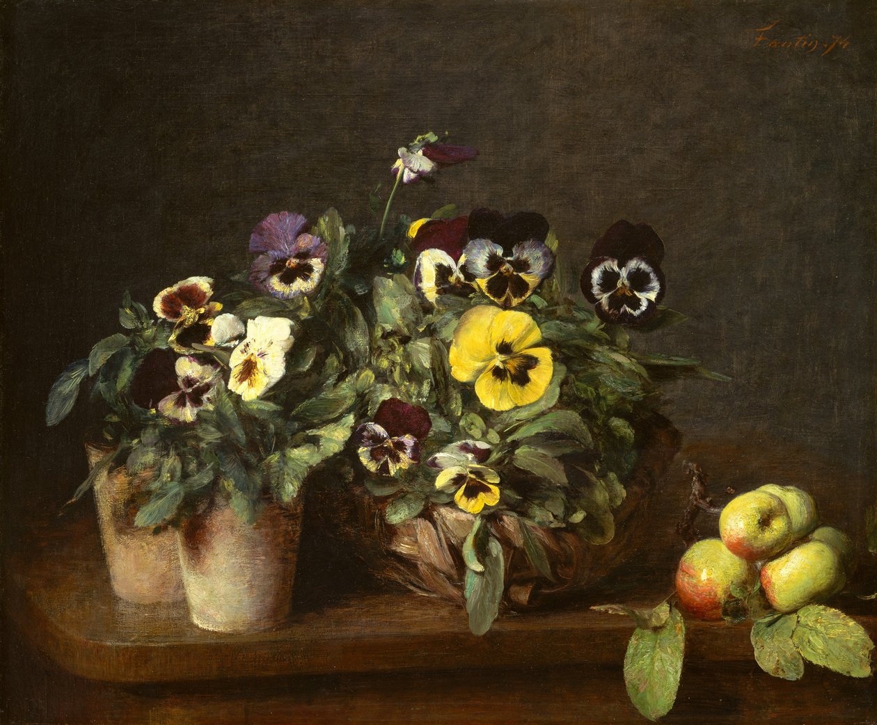 Zátiší s maceškami, 1874. od Ignace Henri Jean Fantin Latour
