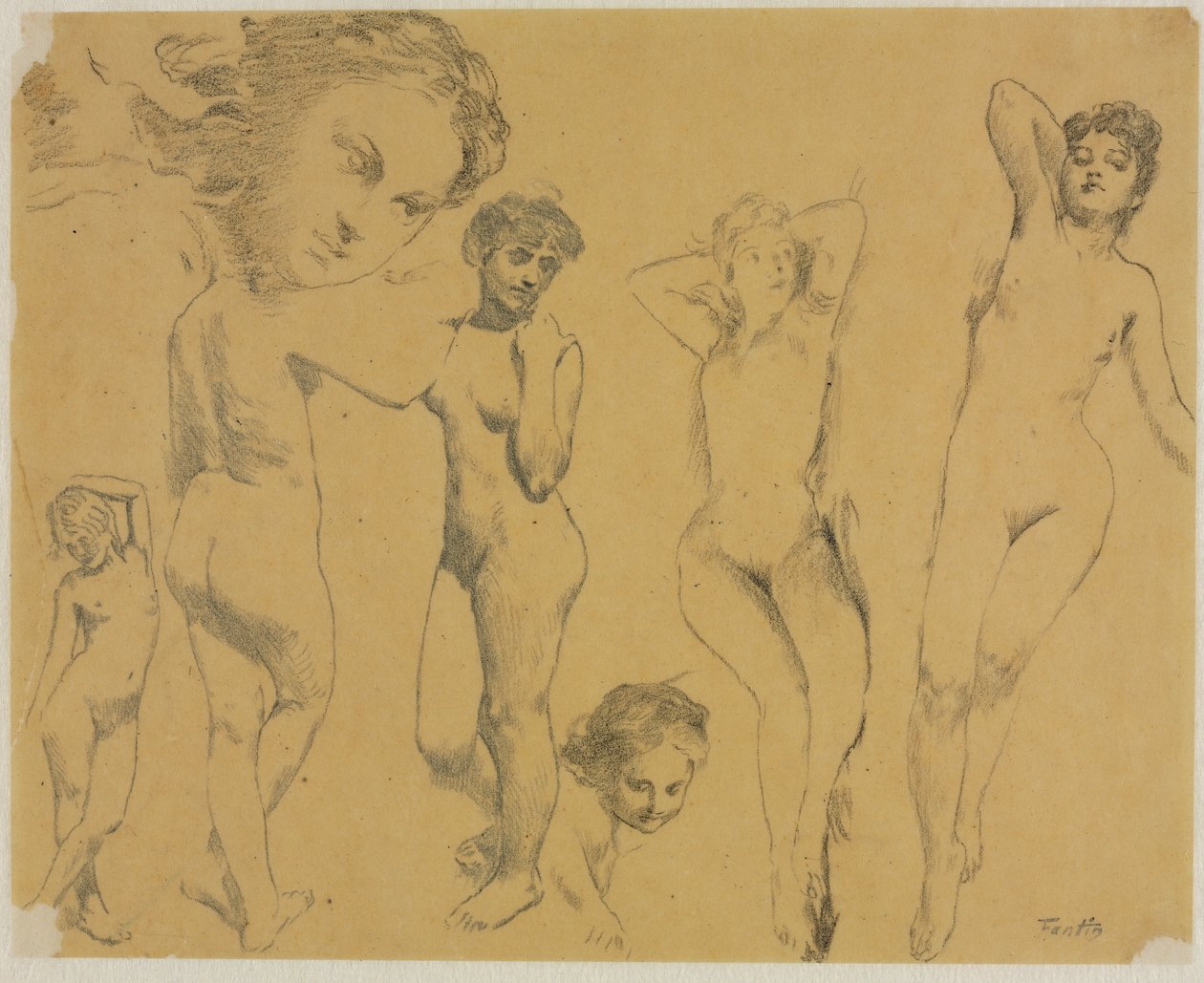 Studie ženských aktů od Ignace Henri Jean Fantin Latour