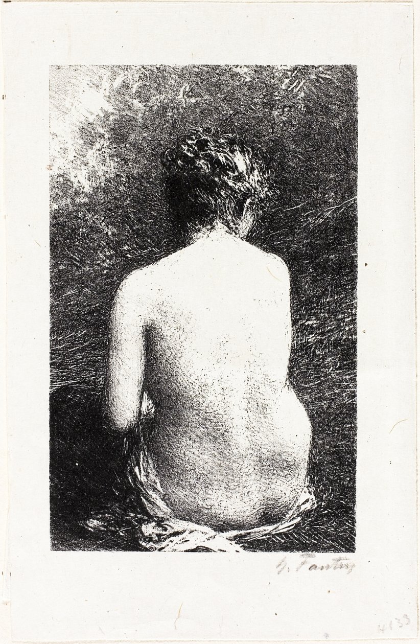 Studie sedící ženy při pohledu zezadu od Ignace Henri Jean Fantin Latour