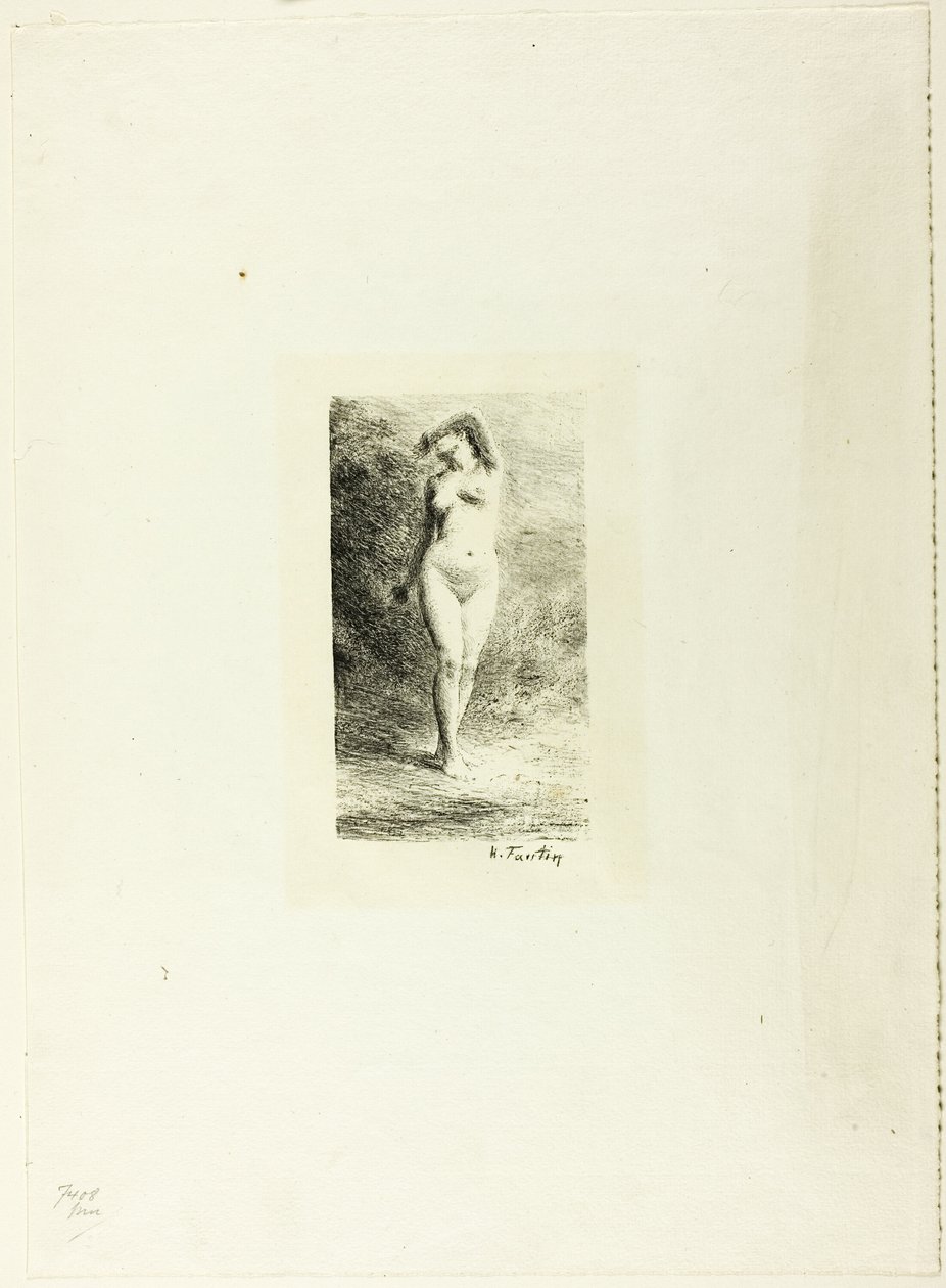 Studie stojící ženy při pohledu zepředu od Ignace Henri Jean Fantin Latour