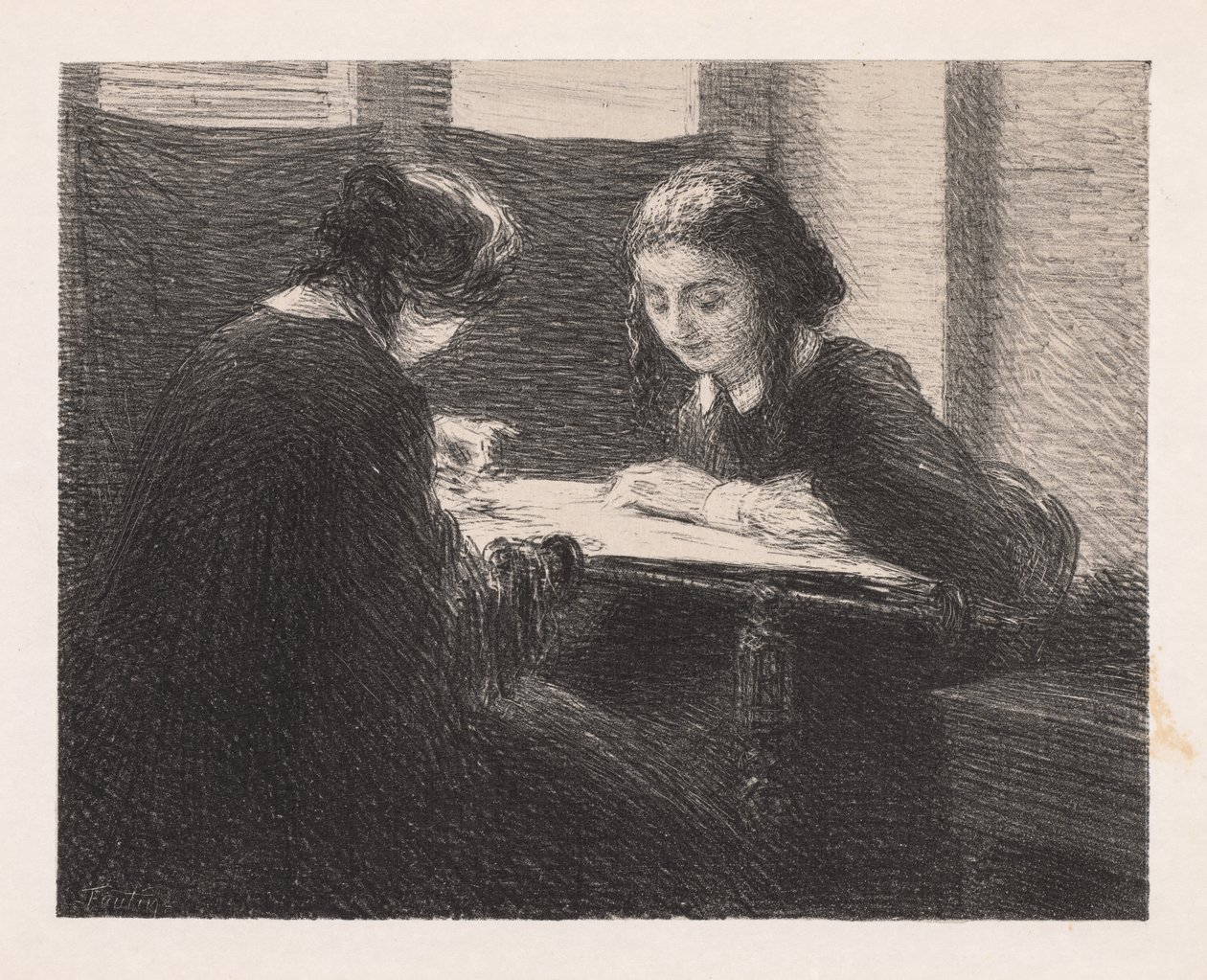 vyšívačky, od Ignace Henri Jean Fantin Latour