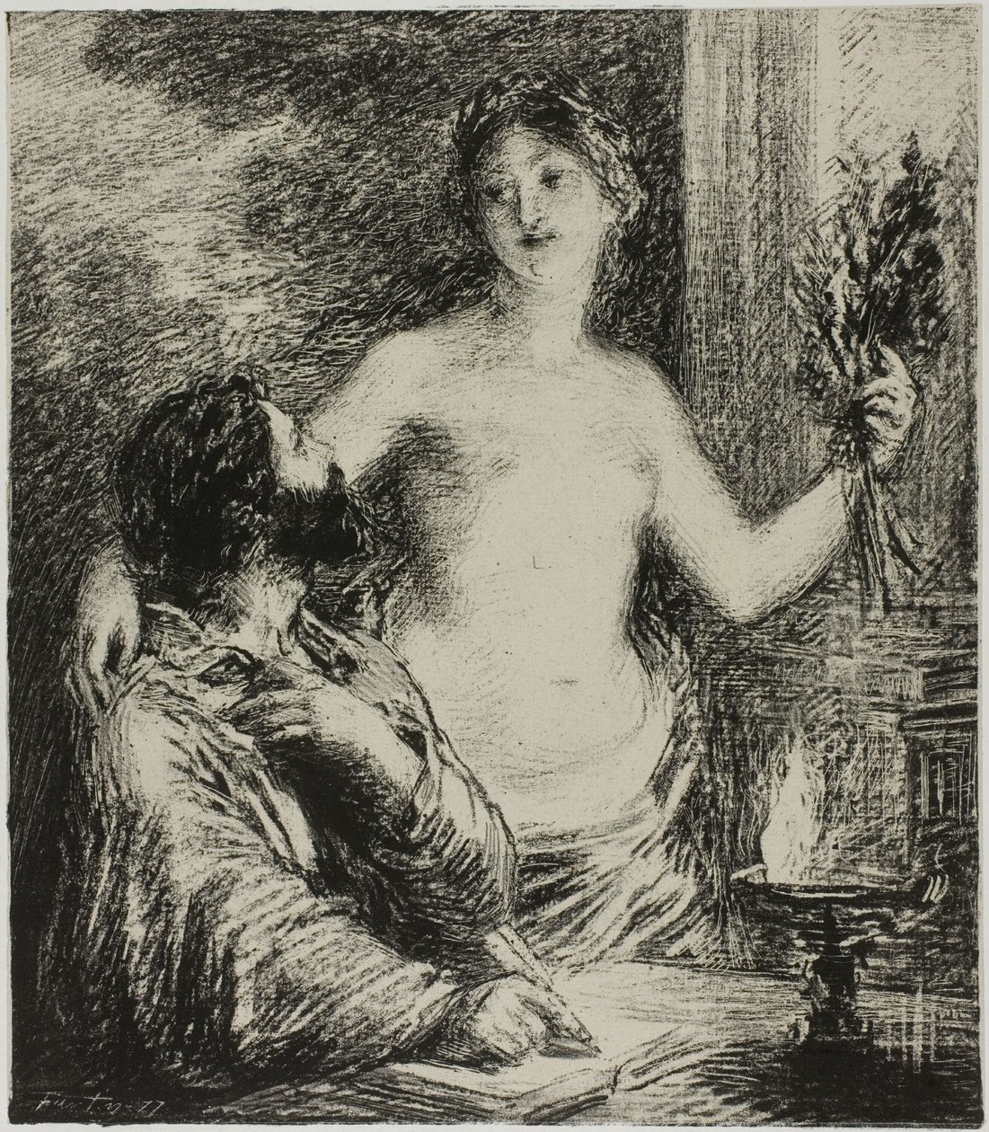 Hudebník od Ignace Henri Jean Fantin Latour
