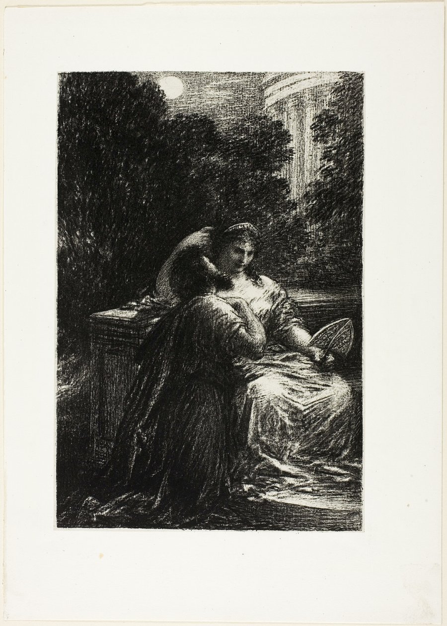 Trojané v Kartágu: dějství III, Love Duet od Ignace Henri Jean Fantin Latour