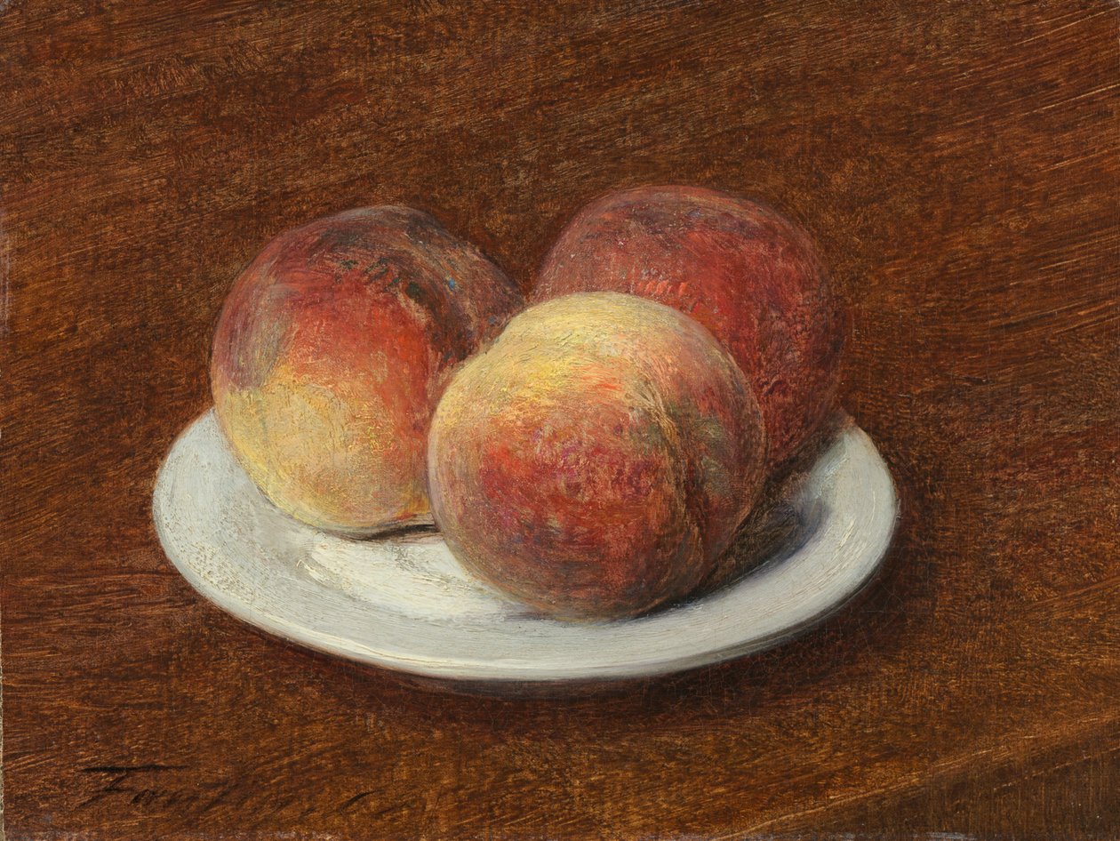 Tři broskve na talíři, 1868. od Ignace Henri Jean Fantin Latour
