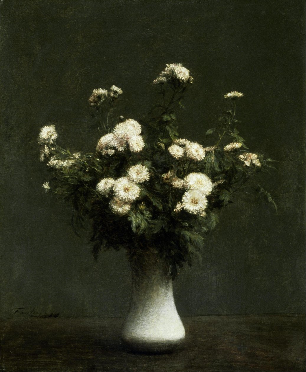 Váza s chryzantémami od Henri Fantin Latour