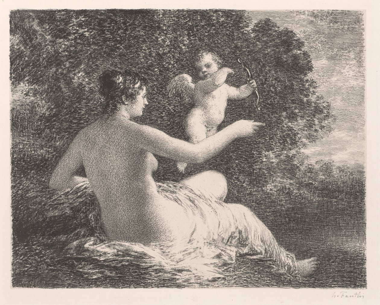 Venuše a Amor od Ignace Henri Jean Fantin Latour