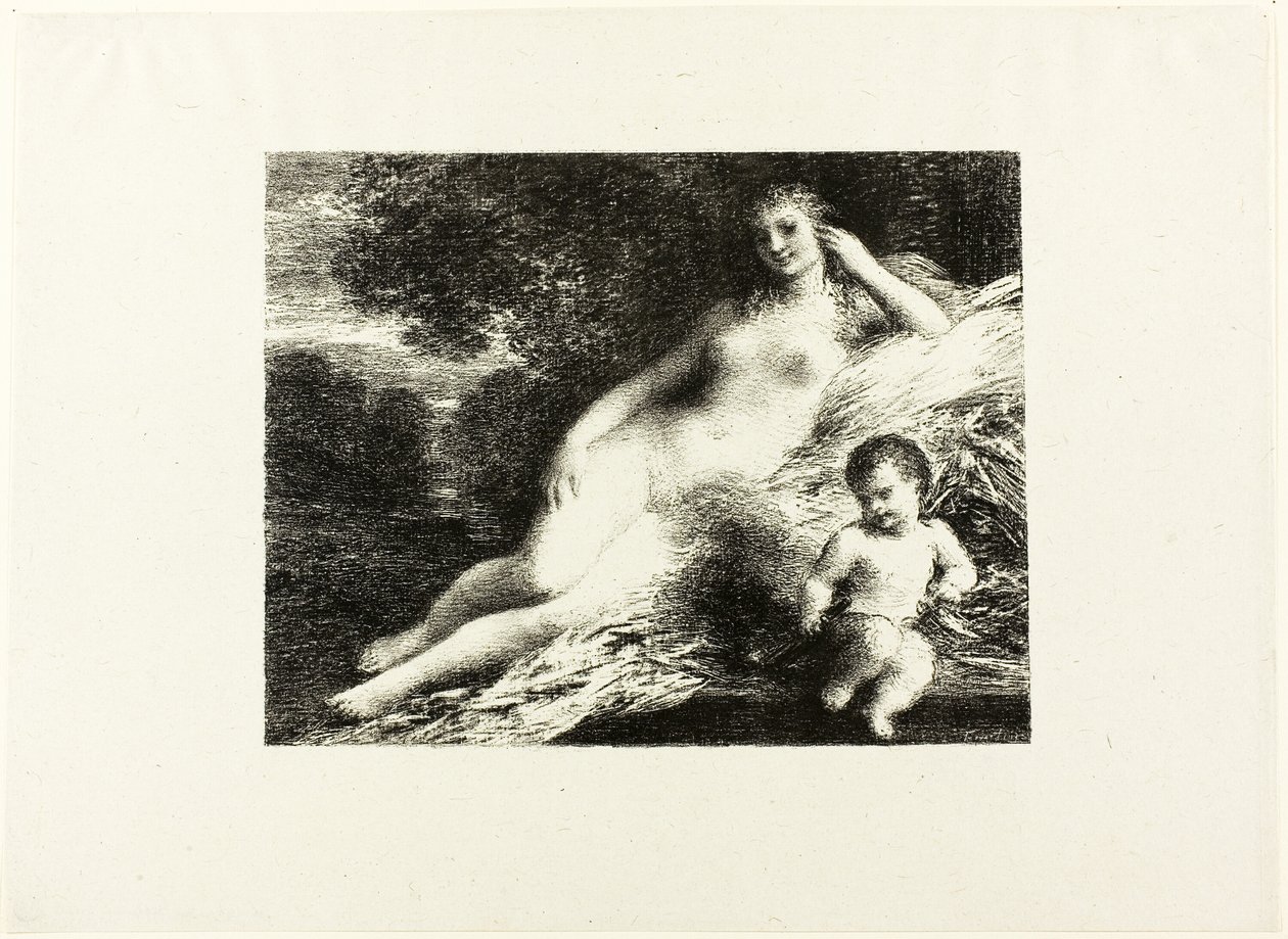 Venuše a Amor, druhá deska od Ignace Henri Jean Fantin Latour