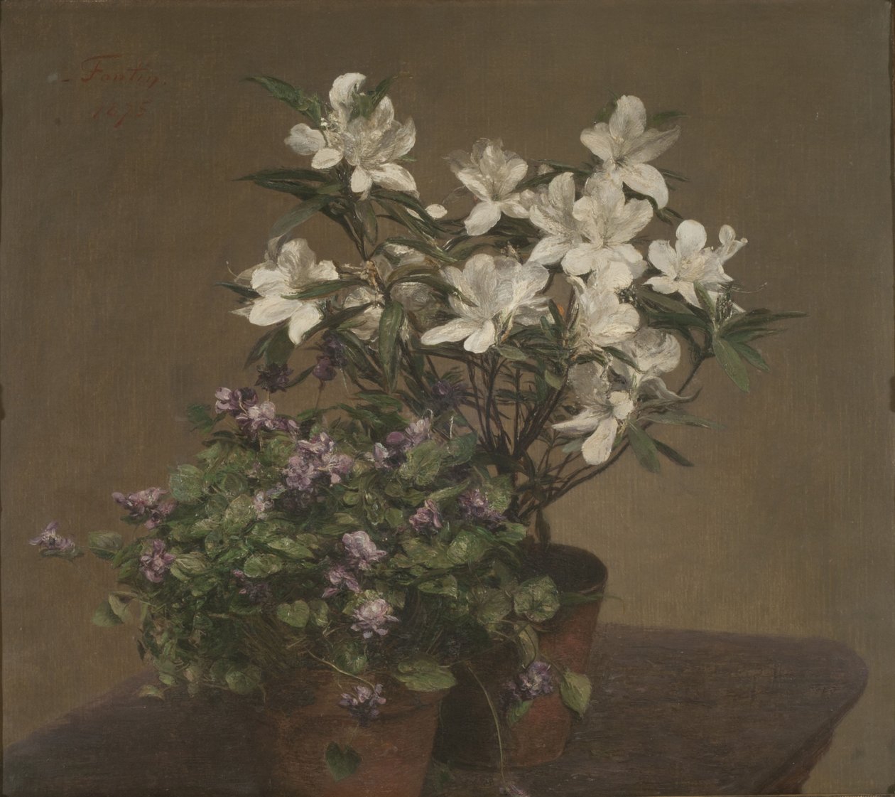 Fialky a azalky od Henri Fantin Latour