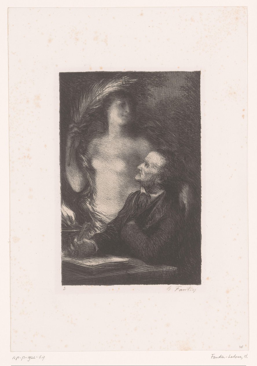 Wagner vzhlédne ke své múze La Muse Život a dílo Richarda Wagnera (název série) od Ignace Henri Jean Fantin Latour