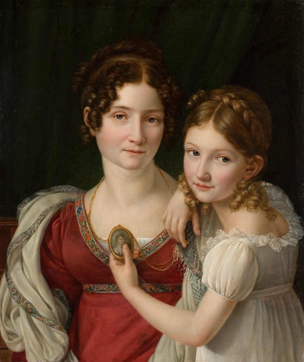 Portrét matky s dcerou , 1816-1822 . od Henri Françoiss Riesener