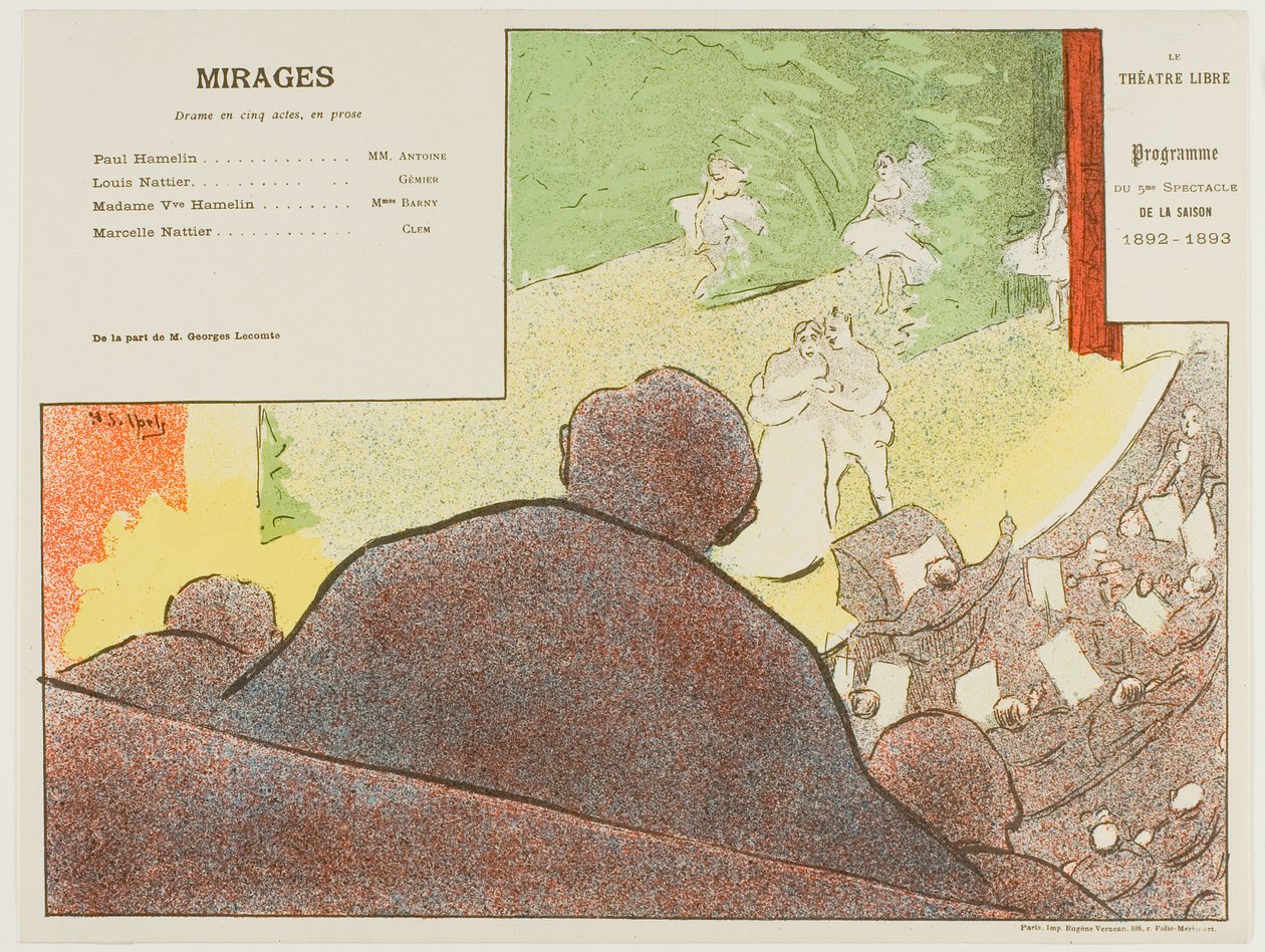 Páté představení: Mirages, pro Le Théatre Libre od Henri Gabriel Ibels