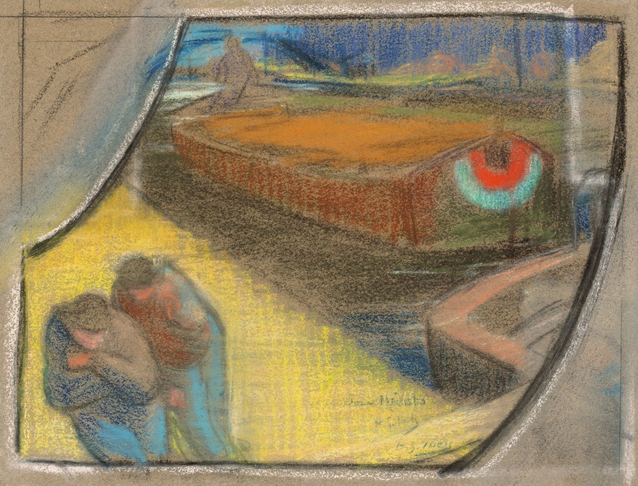 Muži tažení člunu [Studie pro Boubourouche] od Henri Gabriel Ibels