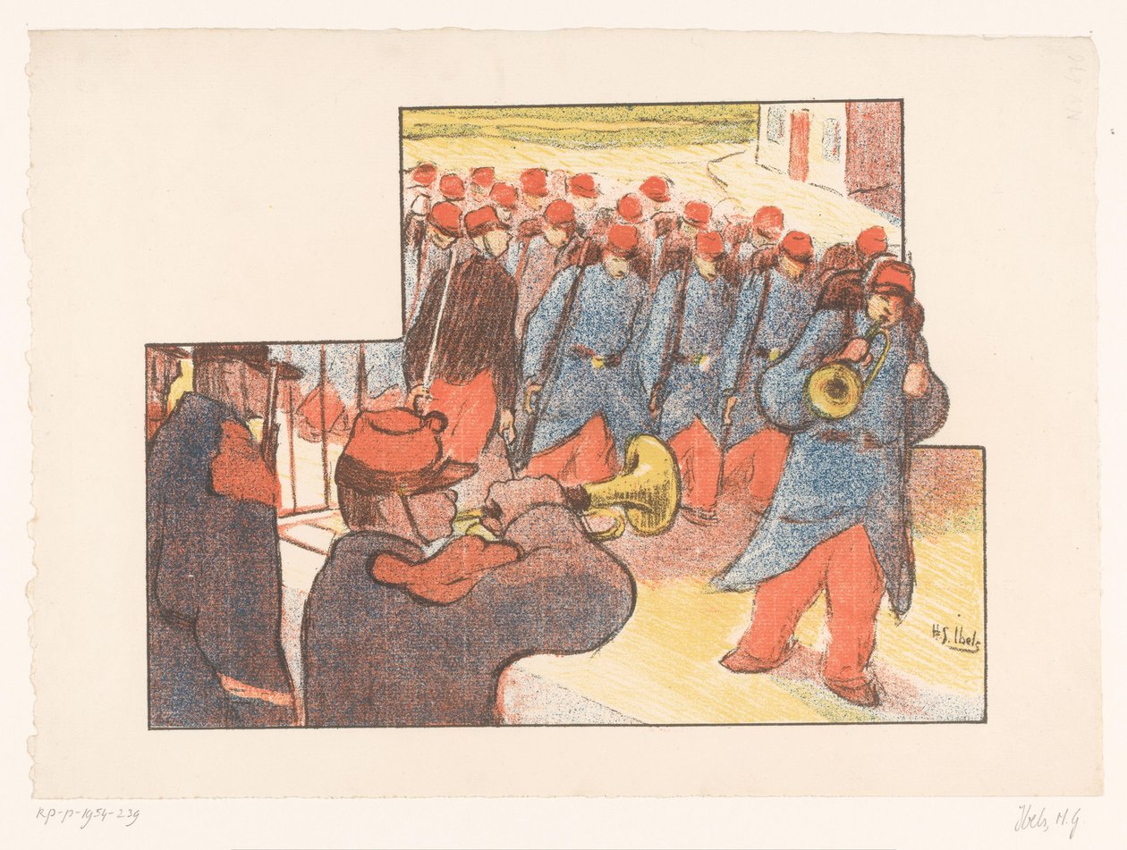 Vojenská přehlídka Představení Théâtre Libre (název seriálu) Les Programs du Théâtre Libre (název série) od Henri Gabriel Ibels