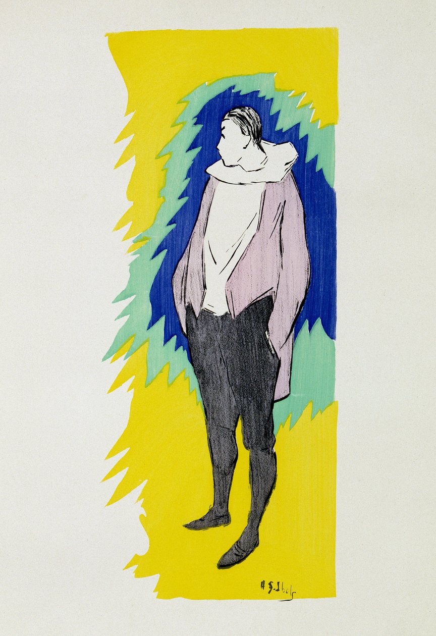 Pierrot. Kresba Henri-Gabriel (Henri Gabriel) Ibels (1867-1936). Soukromá sbírka (viz bra013768) od Henri Gabriel Ibels