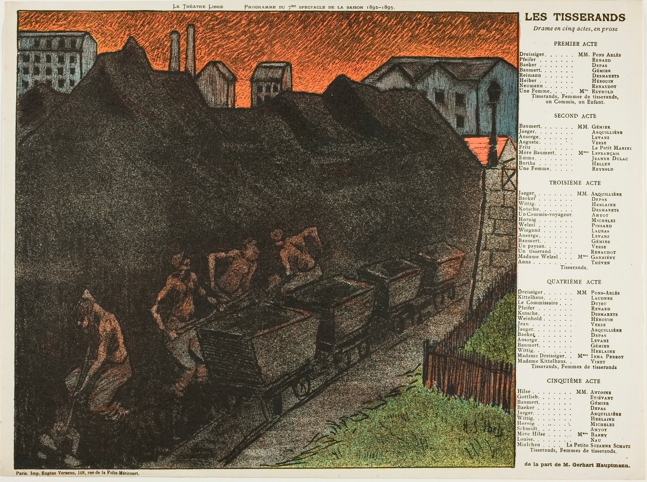 Sedmé představení: Les Tisserands pro Le Théatre Libre od Henri Gabriel Ibels