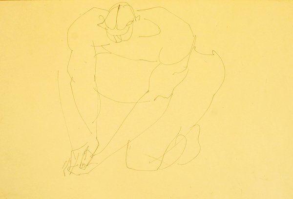 Klečící nahý muž II od Henri Gaudier Brzeska