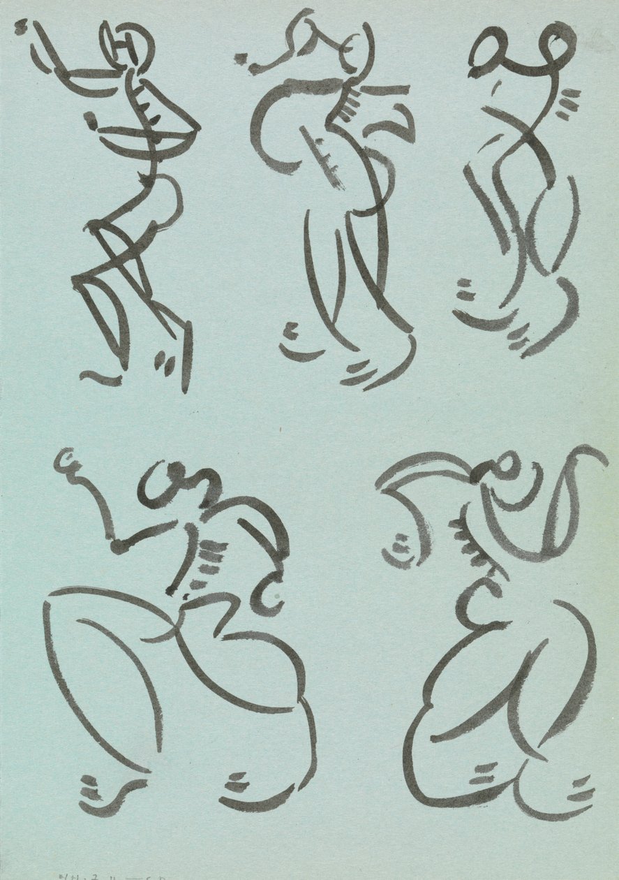 Pět studií tanečních figur od Henri Gaudier Brzeska