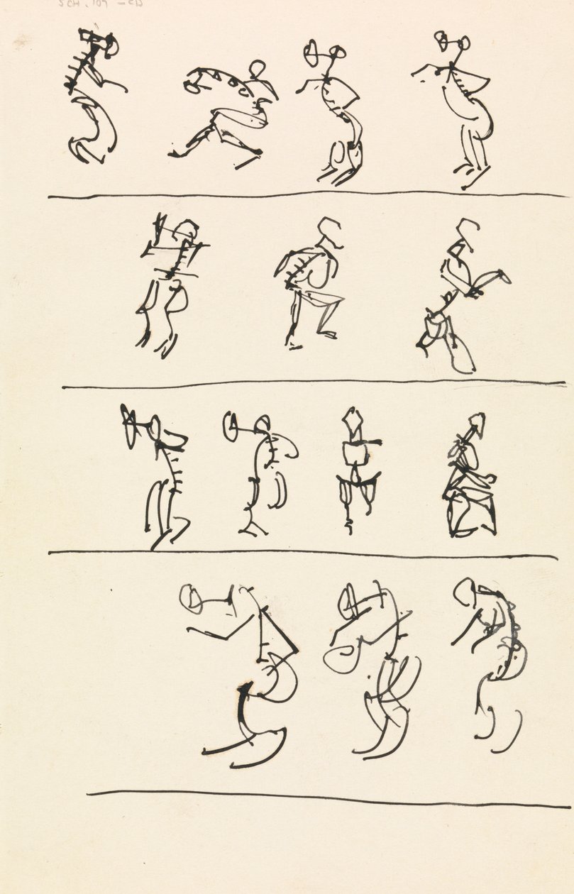 Čtyři rejstříky čtrnácti tančících figur od Henri Gaudier Brzeska