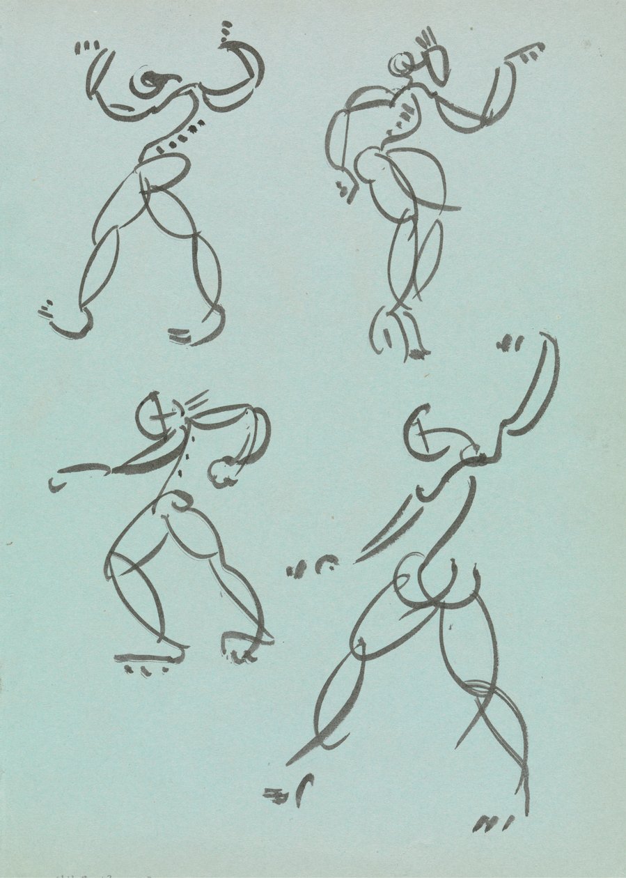 Čtyři studie tanečních figur od Henri Gaudier Brzeska