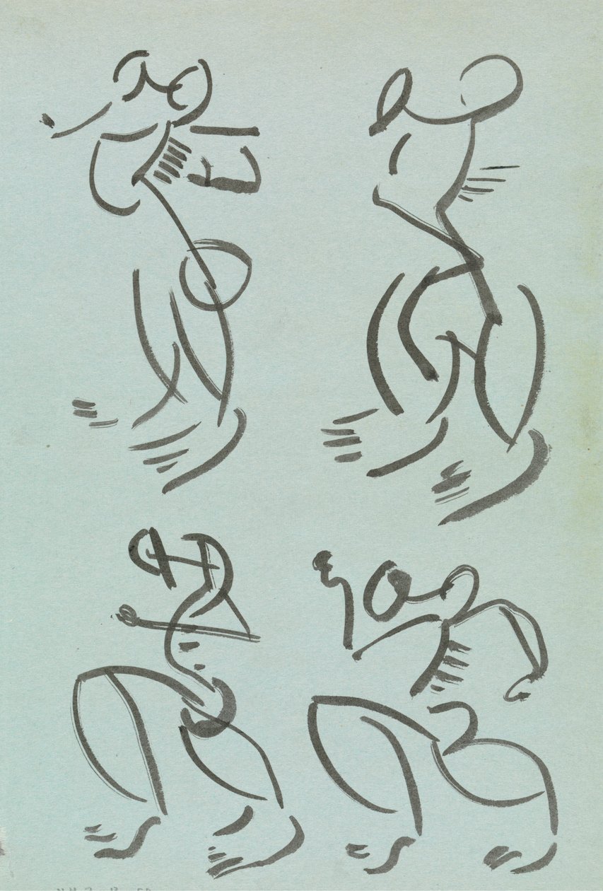 Čtyři studie tanečních figur od Henri Gaudier Brzeska