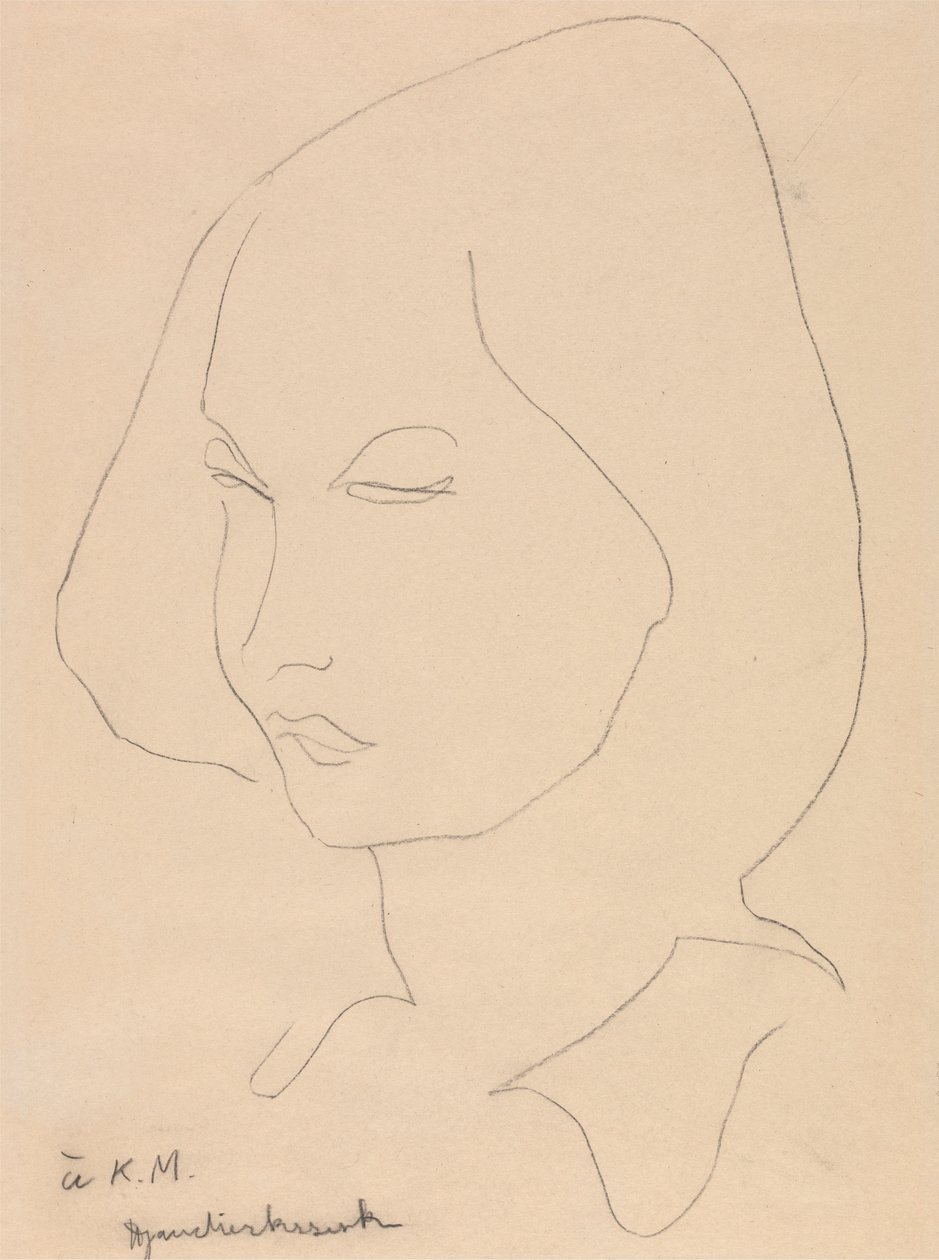 Katherine Mansfieldová od Henri Gaudier Brzeska