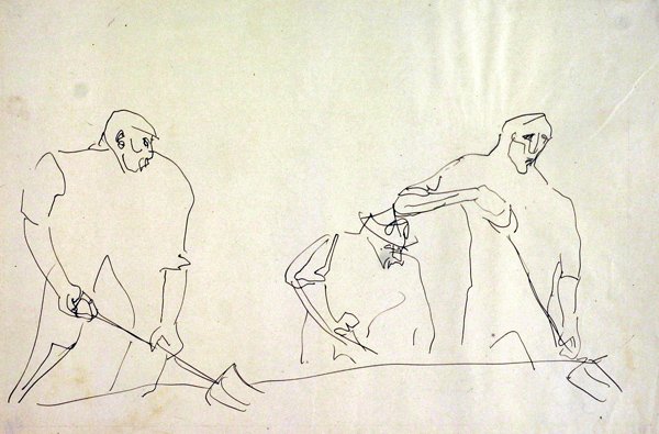 Dělníci od Henri Gaudier Brzeska