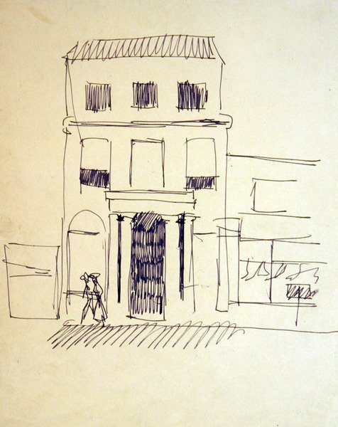 Londýnská ulice s figurami; Žena Promenader od Henri Gaudier Brzeska