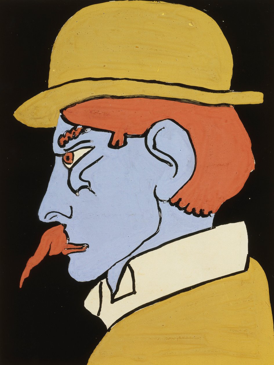Muž s knírem, profil, kolem 1911-12 od Henri Gaudier Brzeska