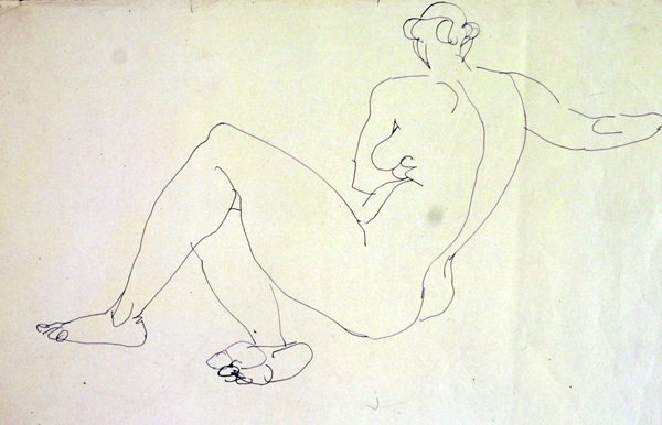 Ležící ženský akt zezadu od Henri Gaudier Brzeska