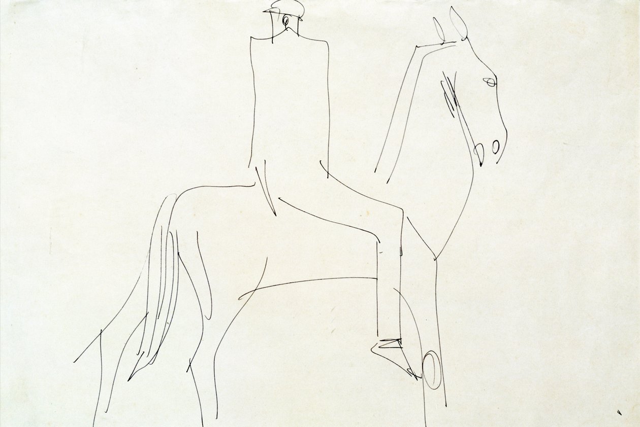 Rider v Rotton Row, 1913 (pero a inkoust na papíře) od Henri Gaudier Brzeska