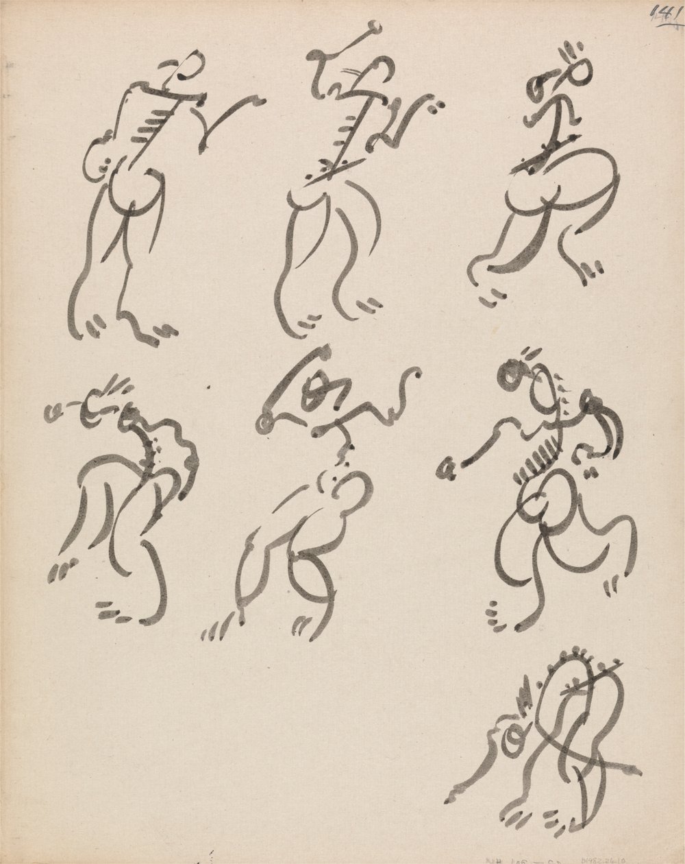 Sedm tančících figur ve třech registrech od Henri Gaudier Brzeska