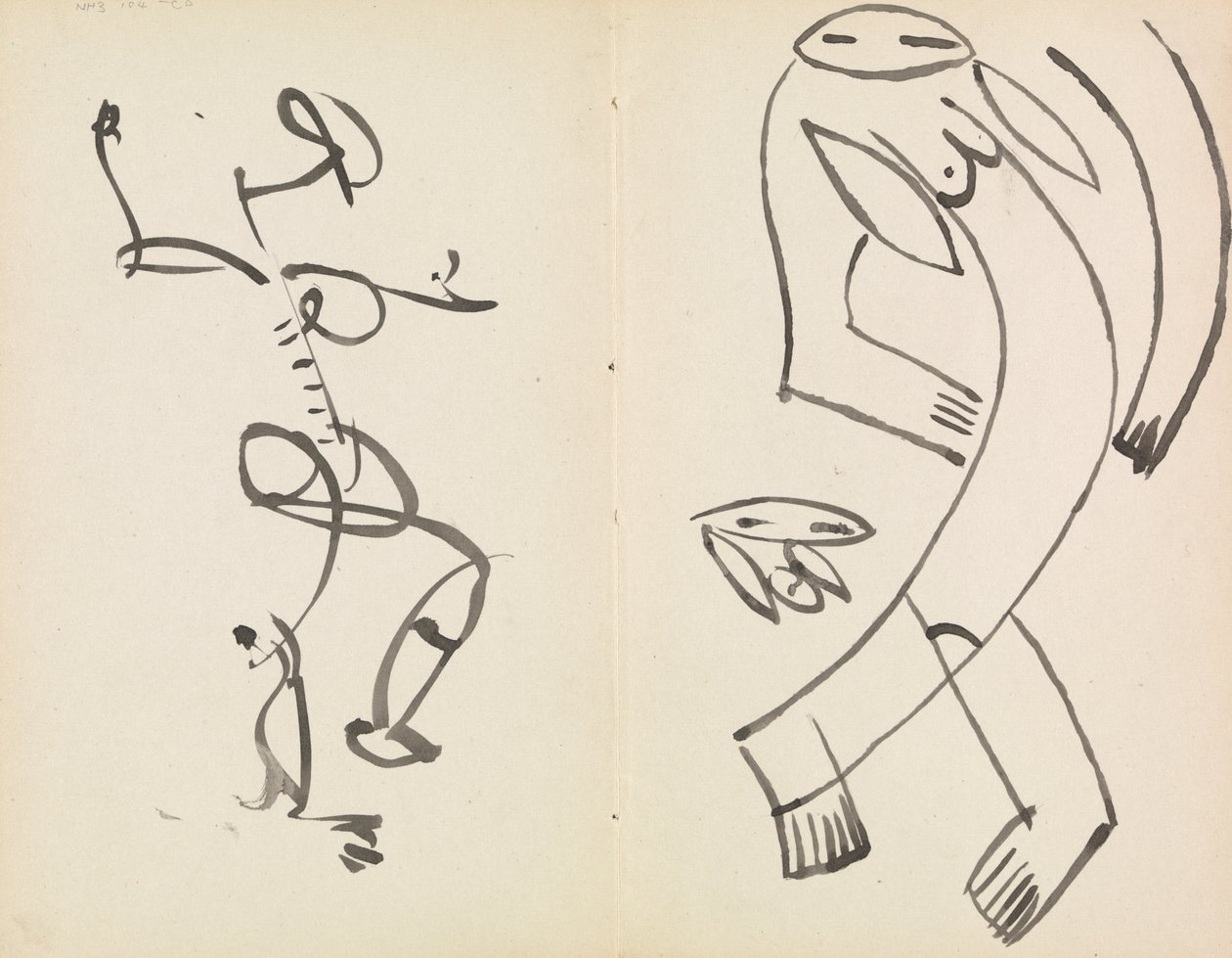 Studie dvou tančících postav od Henri Gaudier Brzeska