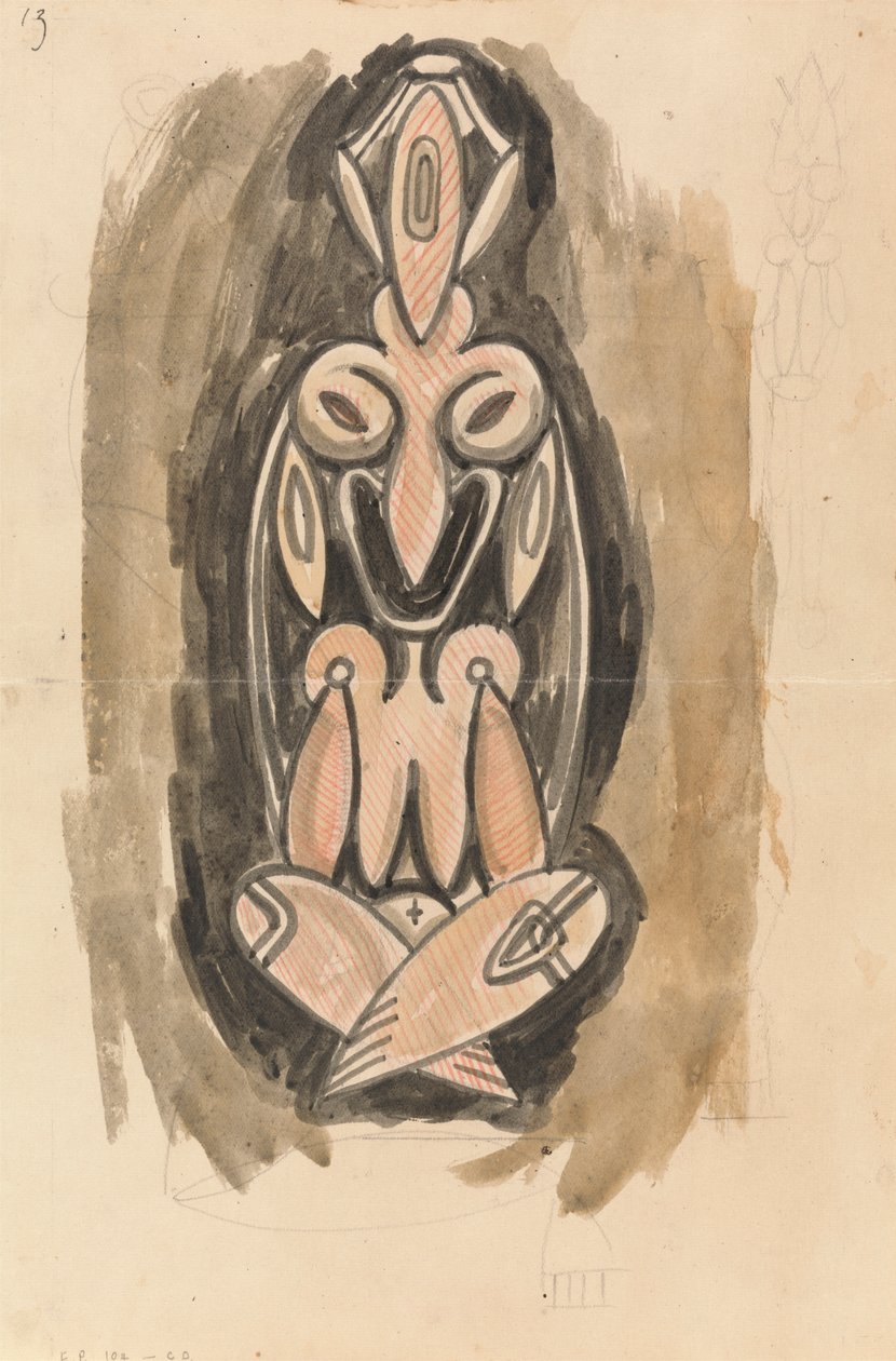 Studie pro sochařský sloup od Henri Gaudier Brzeska