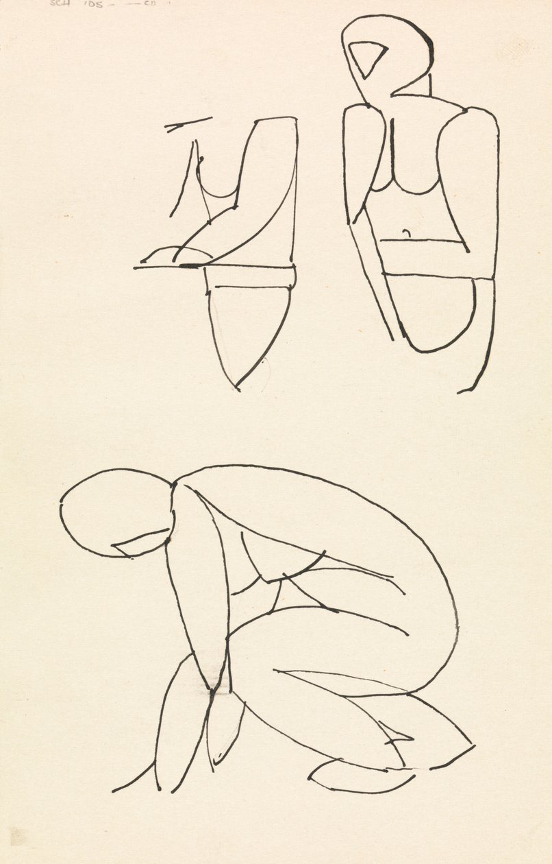 Studie tří figur od Henri Gaudier Brzeska