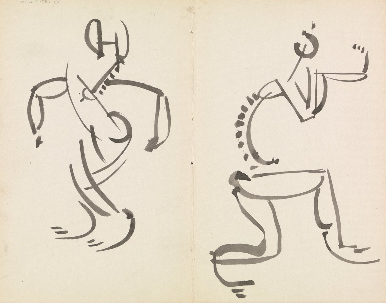 Dvě figurální studie od Henri Gaudier Brzeska