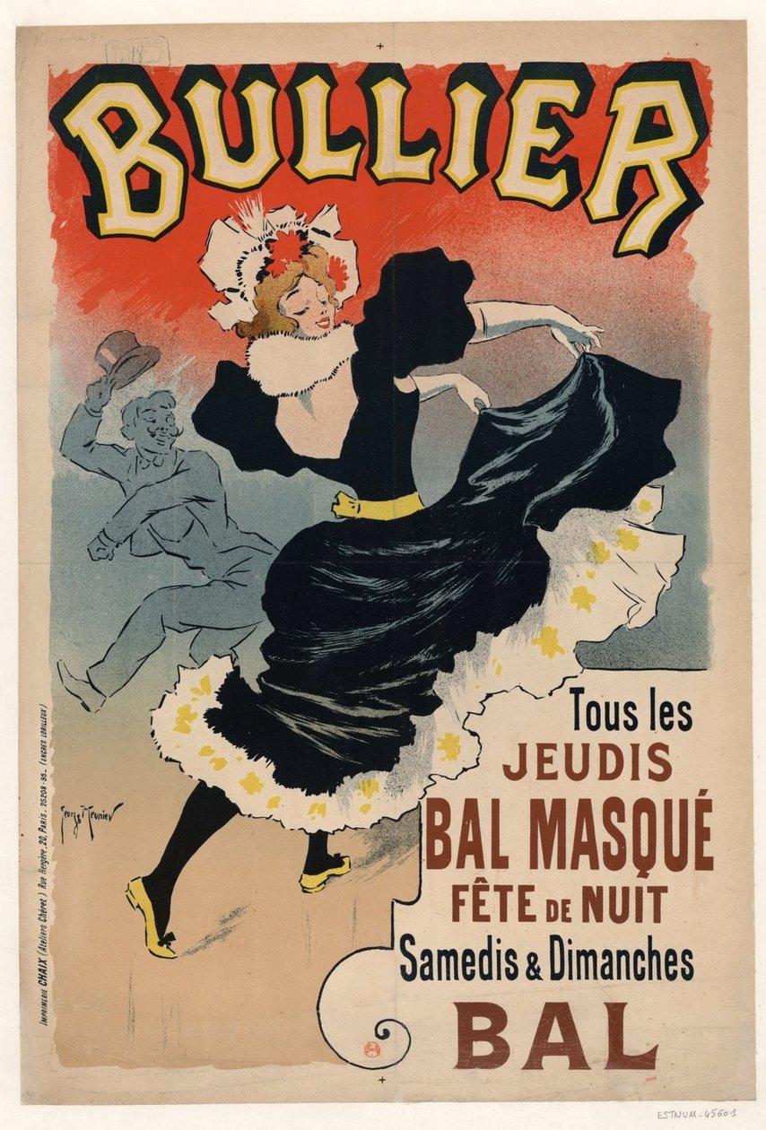 Bullier, Každý čtvrtek Bal maska, noční párty, 1896. od Henri Georges Meunier