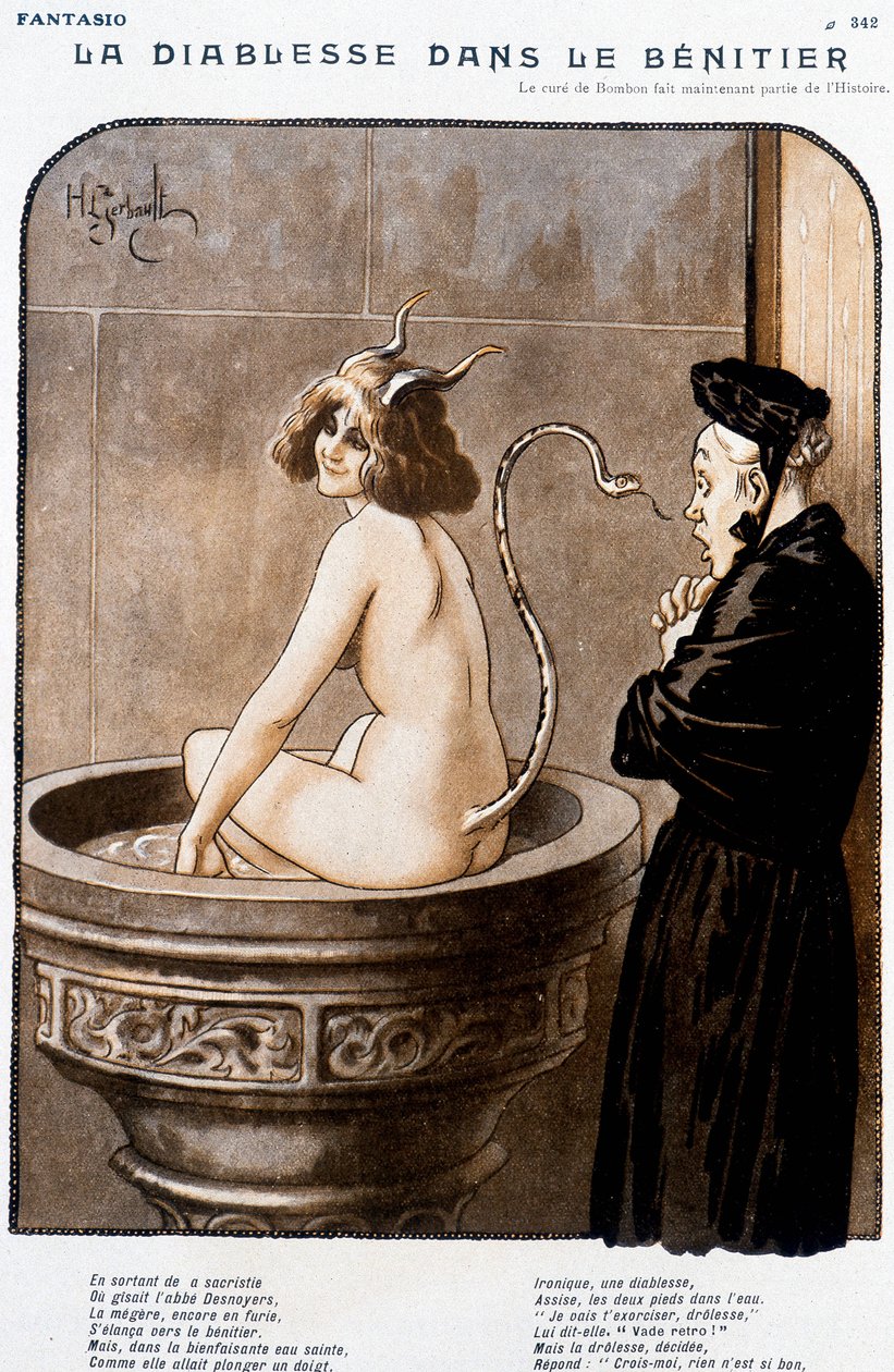 Ďábel v Benitier - od Henryho Gerbaulta (1863-1930), ve „“Fantasio““ z 1.2.1926 od Henri Gerbault