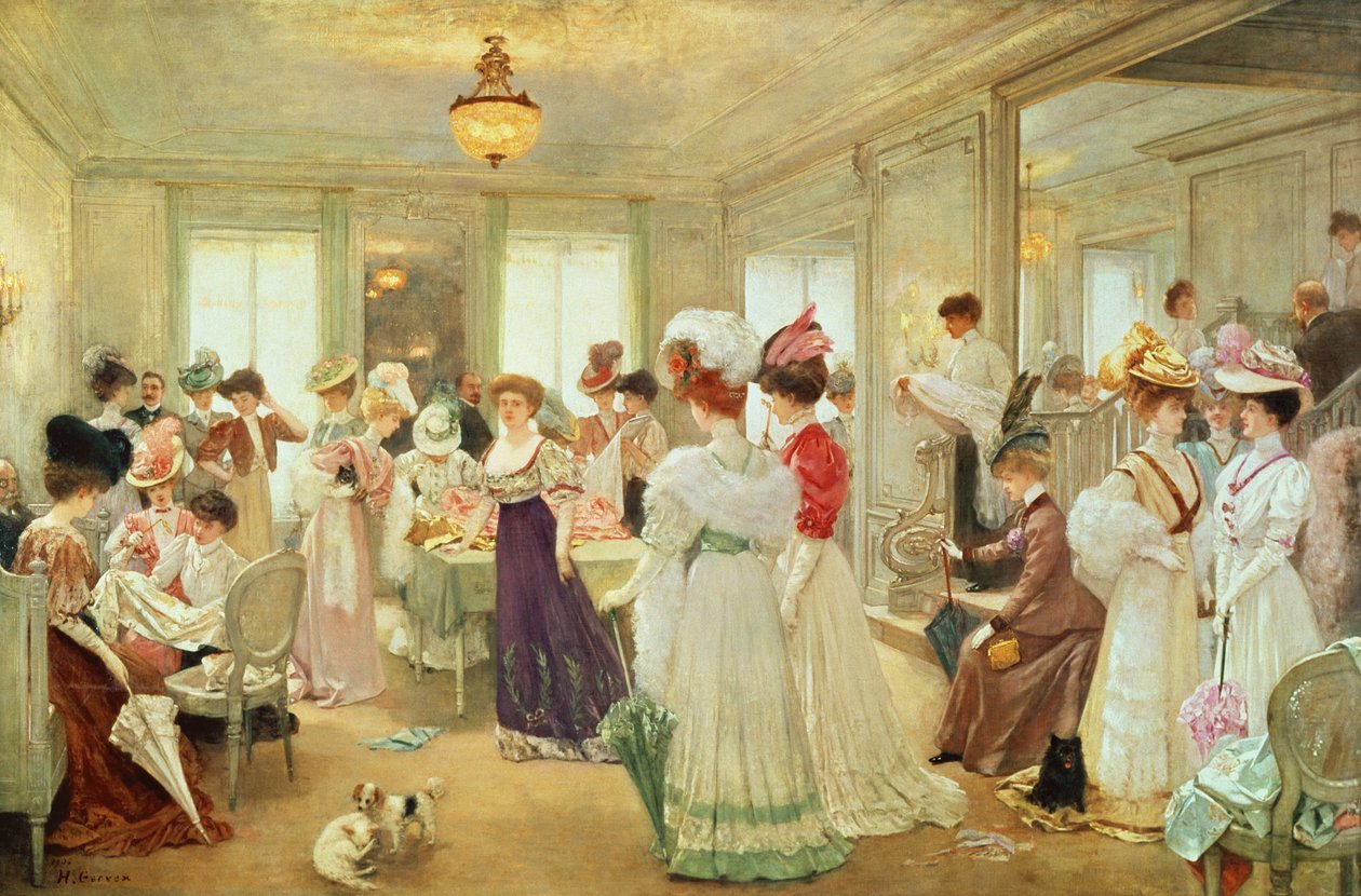 Pět hodin v Couturier Paquin, 1906 od Henri Gervex