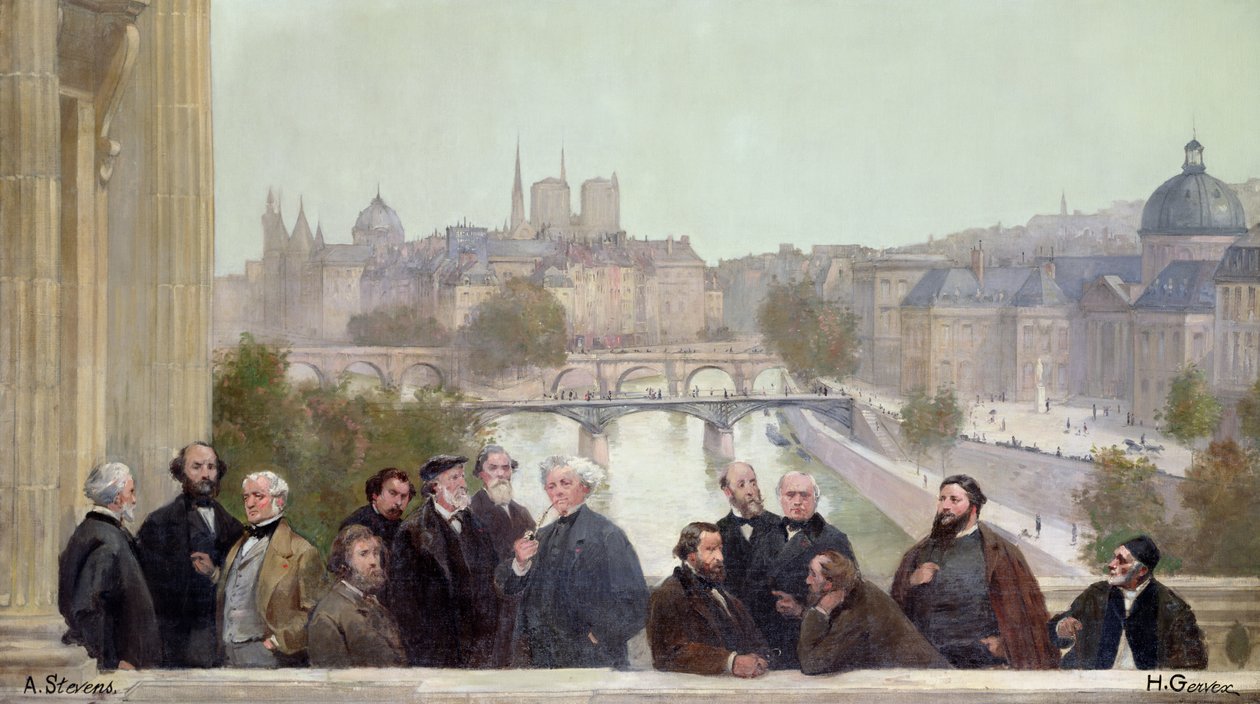 Fragment panoramatu „Dějiny století“ s portréty francouzských umělců a autorů, 1889 od Henri Gervex