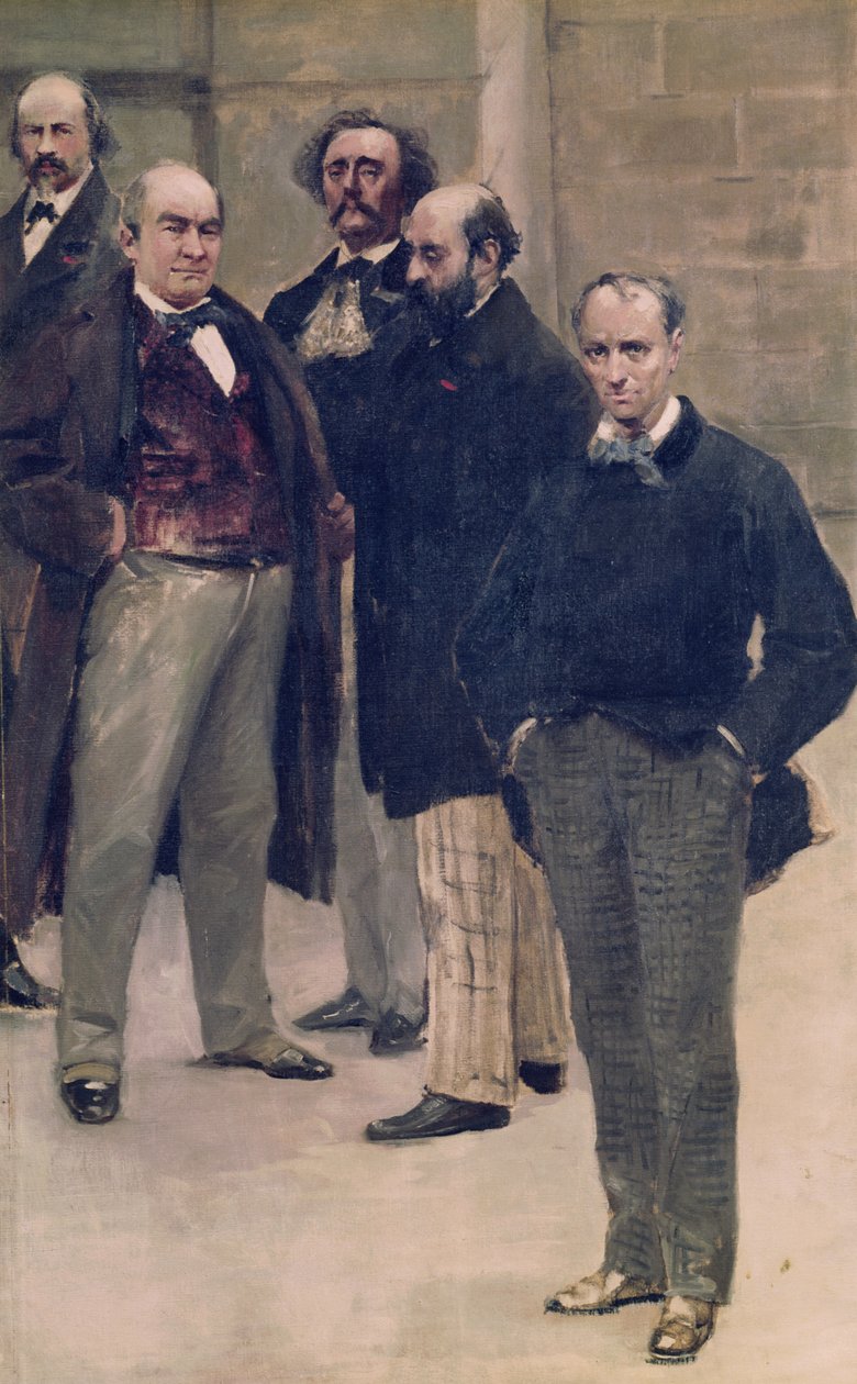 Fragment panoramatu „Dějiny století“ s portréty literárních postav, 1889 od Henri Gervex